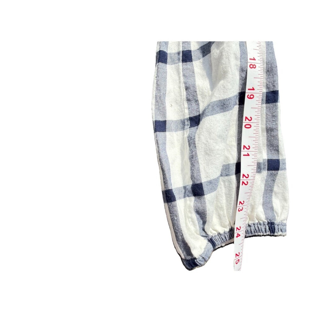 Jcrew Black Label Medium Flannel Blouse Navy White - Picture 7 of 8